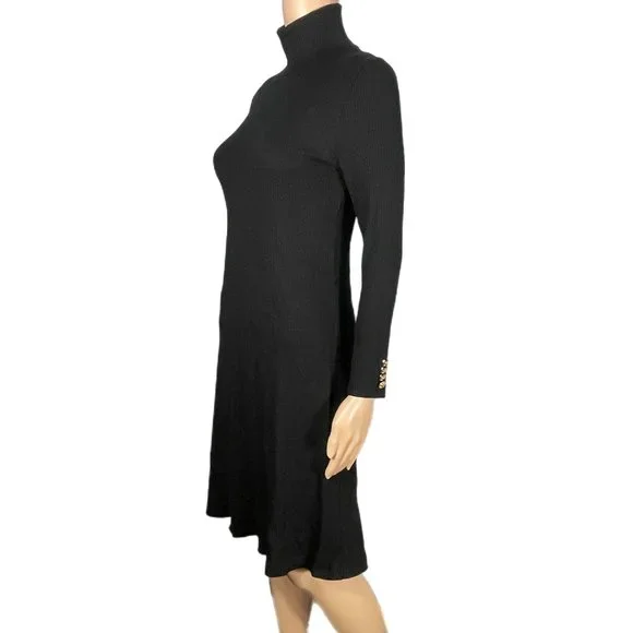 lauren ralph lauren women's cotton-blend turtleneck dress Cotton-Blend Turtleneck Dress
